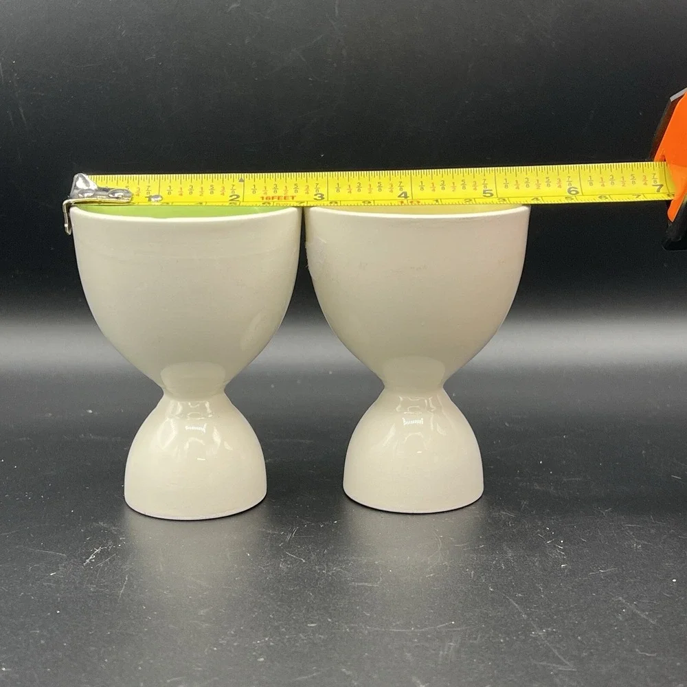 VTG Egg Cups Easter Hand Painted Japan -‎ Rooster and Hen Chicken
